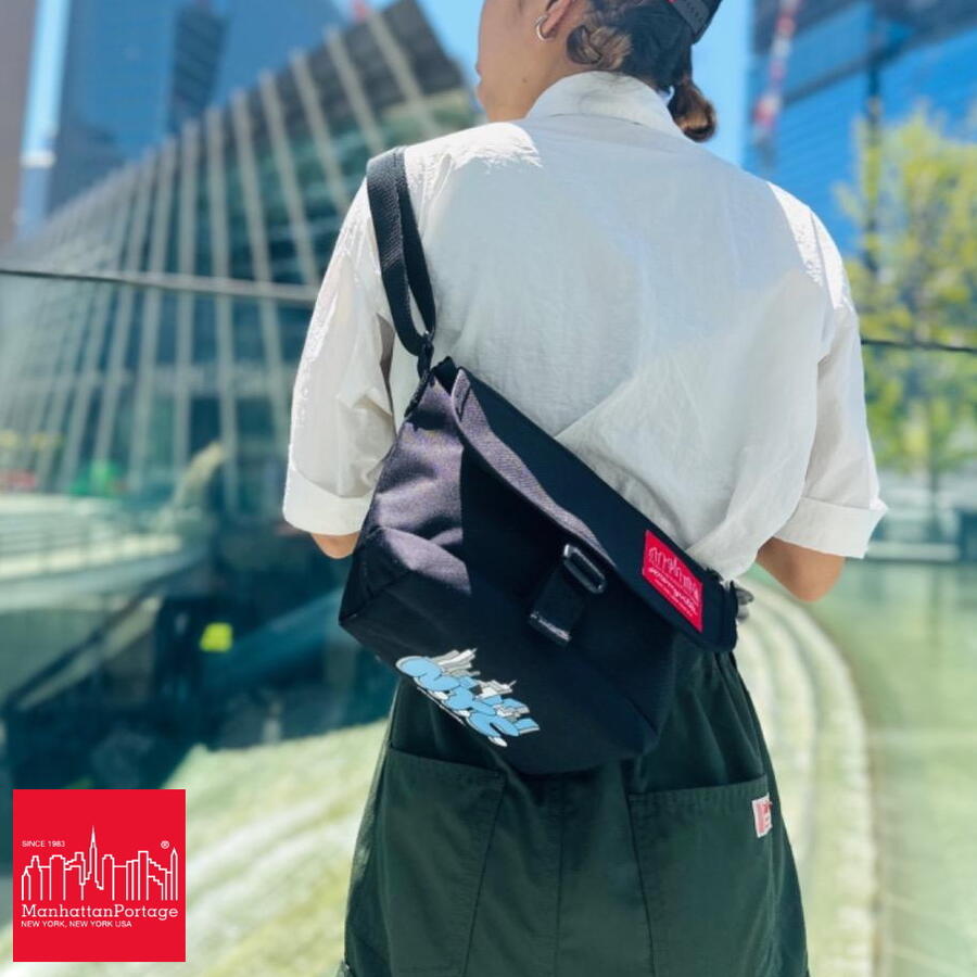 マンハッタンポーテージ Manhattan Portage ナイロン メッセンジャー バッグ フラップ ジッパー ポケット ジェレミーヴィル NYC Nylon Messenger Bag Flap Zipper Pocket Jeremyville NYC ブラック 1603-FZP-JV-NYC BLK［BG］