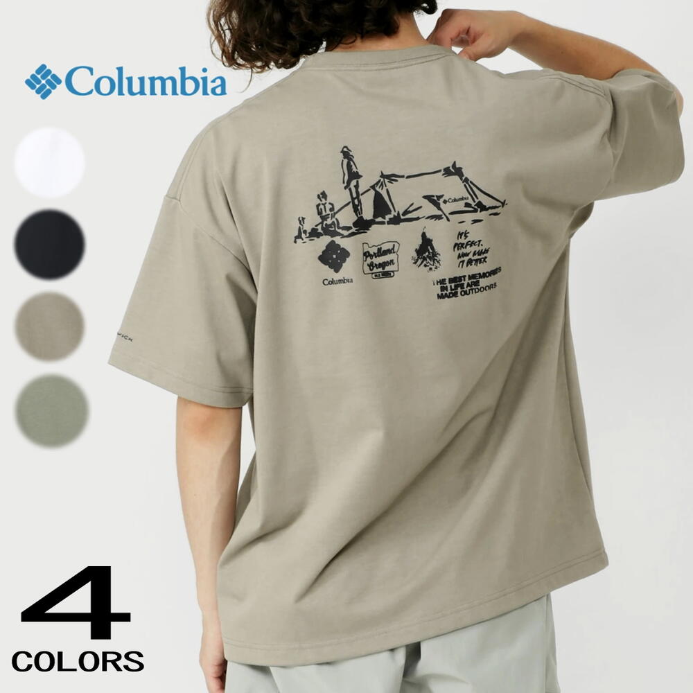 コロンビア Tシャツ メンズ コロンビア Columbia コラボ Tシャツ Forest Camp Lovers Short Sleeve Tee PM0823 010(ブラック) 100(ホワイト) 221(タスク) 316(サイプレス) Tsutomu Moriya 守矢努 ［WA］【GHOH】