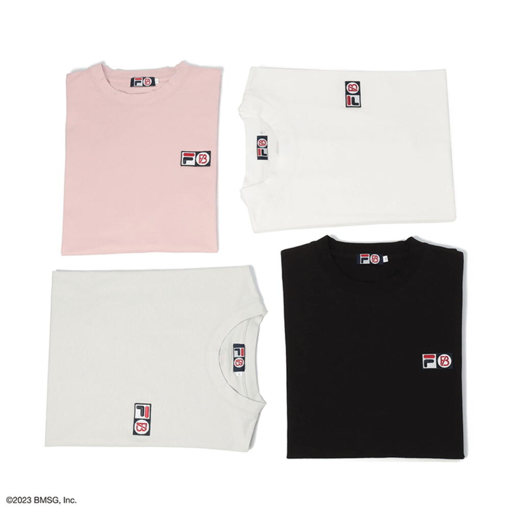 フィラ FILA x BE:FIRST ロゴ刺繍ワッペン Tシャツ ホワイト（01） グレー（04） ブラック（08） ピンク（19） FB0782 ［WA］