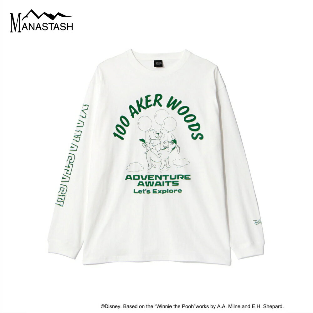 マナスタッシュMANASTASH くまのプーさん ロングスリーブ ティー WINNIE THE POOH L/S TEE ホワイト 792-5230015 030【GJOM】