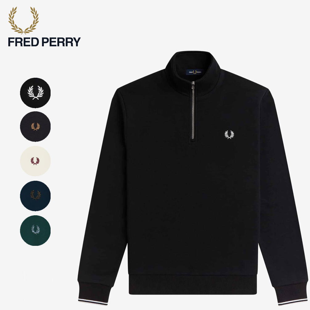 フレッドペリー FRED PERRY ハーフ ジップ スウェットシャツ Half Zip Sweatshirt M3574 102 S77 Z46 Z48 Z59【GJOM】