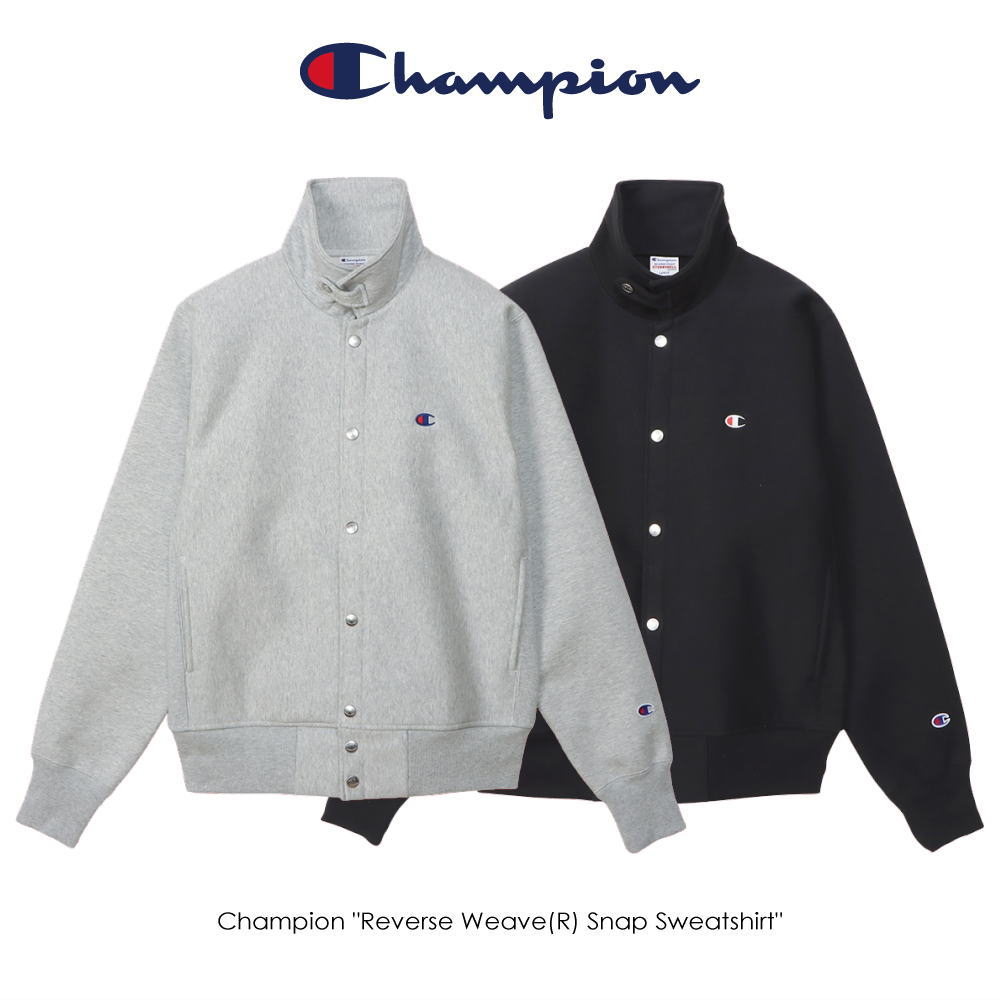 楽天すにーかー倉庫チャンピオン Champion リバースウィーブ（R） スナップ スウェット シャツ 23FW C3-Y018 040（シルバーグレー）090（ブラック）［WA］【GHFO】