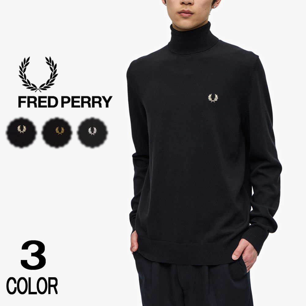 フレッドペリー FRED PERRY ロール ネック ジャンパー Roll Neck Jumper K9552 198（ブラック）795（ネイビー）Q20（ナイトグリーン）［WA］