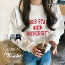 送料無料 レタリングスウェット 長袖 スウェット プルオーバー トップス 春 秋 冬 かわいい トップス カジュアル 無地 トレーナー ラフ ロゴ レタリング ...