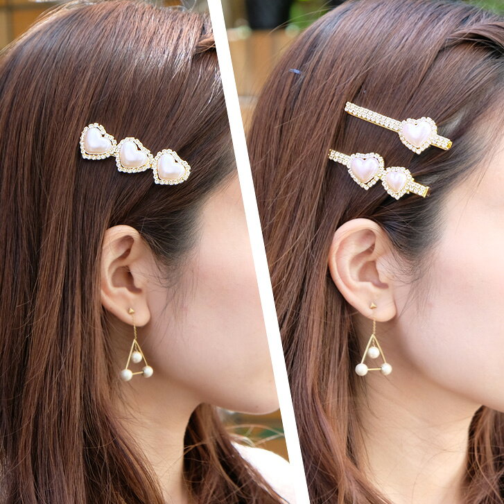 送料無料 ハートパールヘアピン パール ヘアアクセ 量産系 ヘアピン きらきら ラインストーン ハート heart 結婚式 パーティ プチプラ ワンコイン 髪アクセ ワンポイント おしゃれ アクセサリー ピン キュート かわいい ティーン JK 渋谷 SneepDip パール sneepdip-10005284 Sneep Dip サンプル画像3