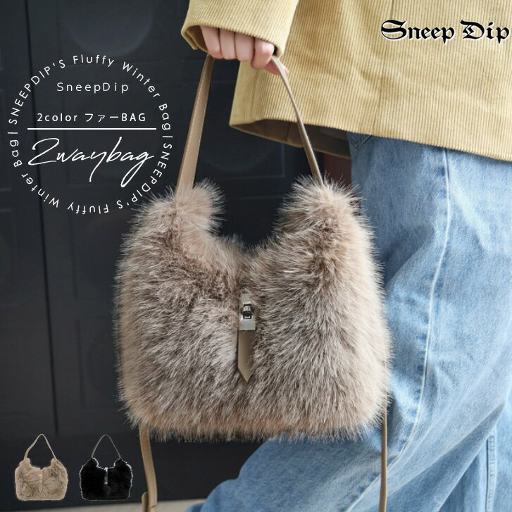 樂天商城 - 【SALE/30%OFF】送料無料 エコファー2WAYバッグ 高見え おしゃれ バッグ ファー バッグ ハンドバッグ ショルダーバッグ ハンドル フェイクファー エコファーカバン かわいい カジュアル ふわふわ もこもこ 秋冬 フェイクレザー 四角 ボックス かわいいバックトートバッグ