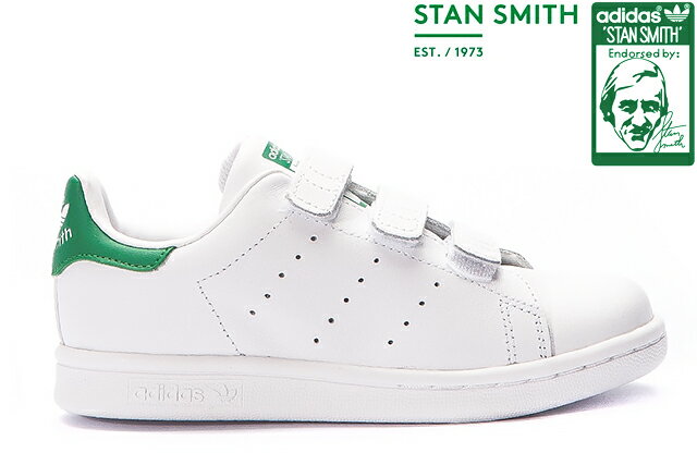 adidas Originals STAN SMITH CF C M20607 RUNNING WHITE FTW/RUNNING WHITE/FAIRWAYアディダス オリジナルス スタンスミス ベルクロ ホワイト キッズ 子供 スニーカー 2206ss