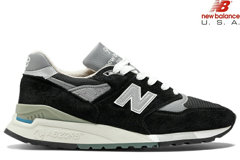 NEW BALANCE U998BL Made in U.S.A BLACK Dワイズニューバランス ブラック USA ABZORB メンズ スニーカー