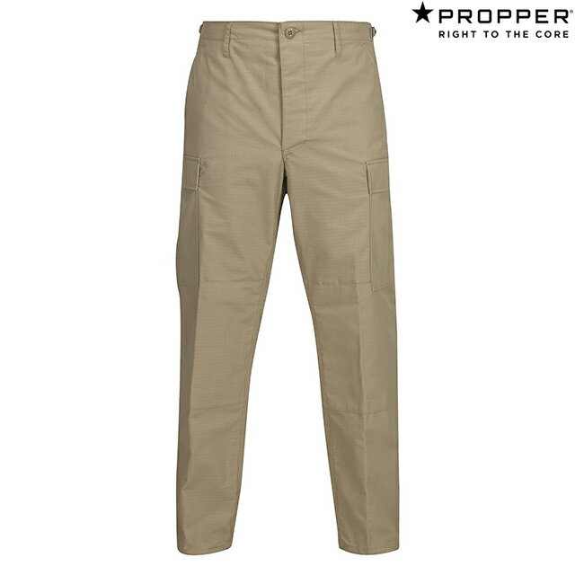 Propper BDU Trouser Button Fly - 100% Cotton Ripstop F5201 Khaki (Short or Regular)プロッパー BDU トラウザー レングス:ショートorレギュラー カーゴ アーミー ミリタリー パンツ カーキ アメリカ軍 キャンプ アウトドア