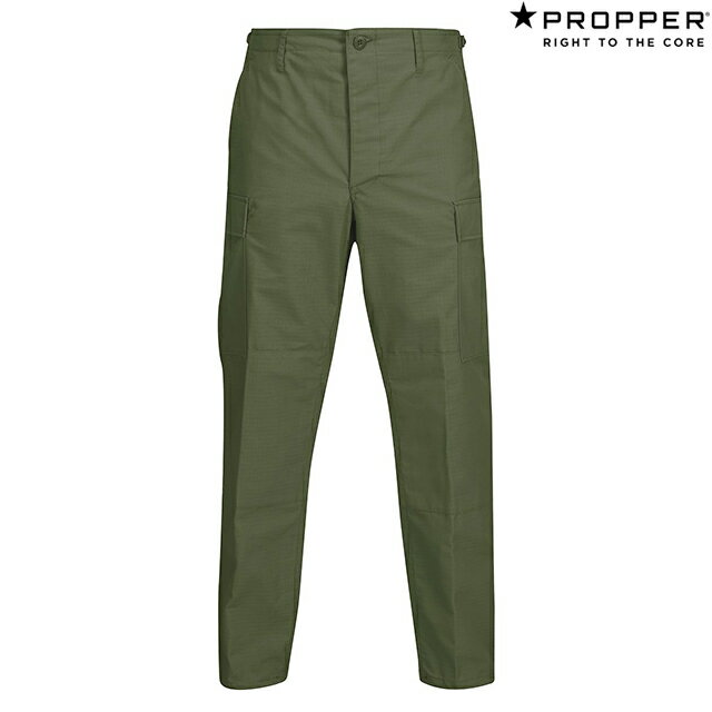 Propper BDU Trouser Button Fly - 100% Cotton Ripstop F5201 Olive (Short or Regular or Long)プロッパー BDU トラウザー レングス:ショートorレギュラーorロング カーゴ アーミー ミリタリー パンツ オリーブ アメリカ軍 キャンプ アウトドア