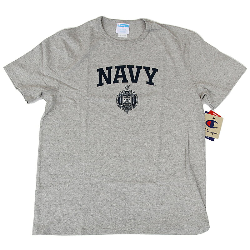 Champion 「USNA ISSUE OFFICIAL PRINT」 7.0oz HEAVY WEIGHT TEE GREYチャンピオン ヘビーウエイト Tシャツ US企画 グレー 海軍兵学校 US NAVY ミリタリー プリント USA限定