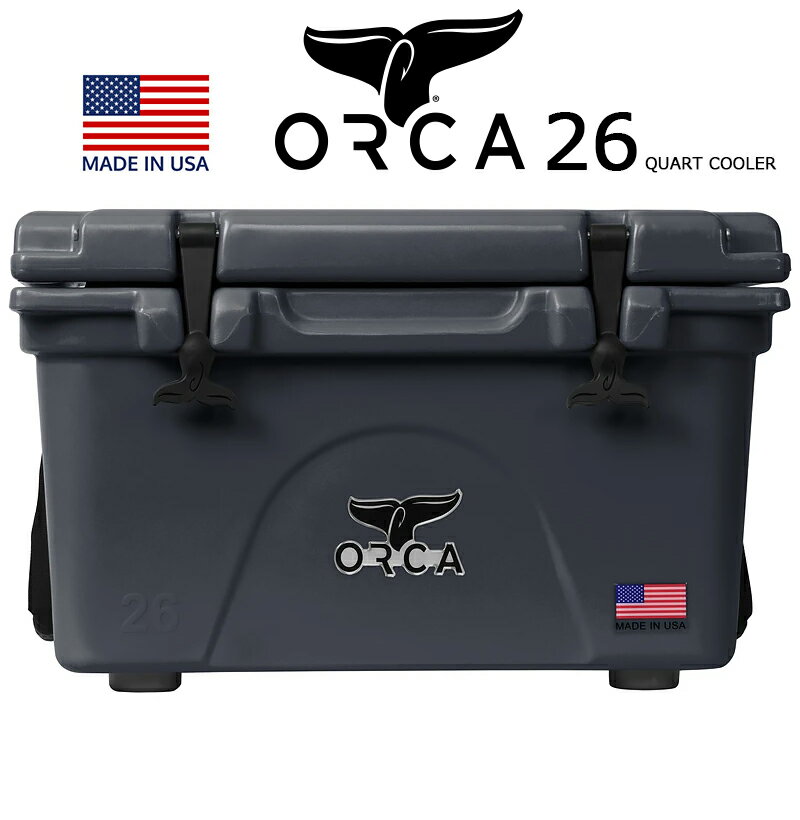 ORCA COOLERS 26 QUART CHARCOAL 「Made in U.S.A」 ORCCH026orca オルカ クーラー ボックス チャコール グレー クーラーBOX キャンプ ソロキャンパー アウトドア 釣り USA