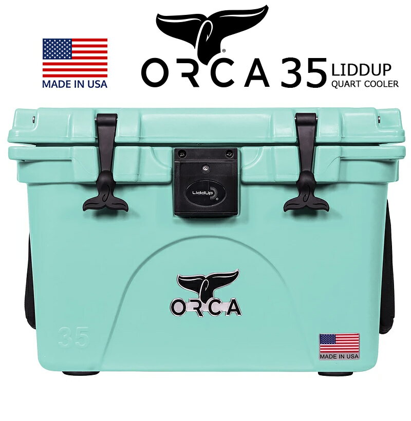 「日本未発売」ORCA LIDDUP COOLERS 35 QUART SEAFOAM 「Made in U.S.A」 ORCSFLU035orca オルカ クーラー ボックス シーフォーム グリーン クーラーBOX キャンプ ソロキャンパー アウトドア 釣り 大型 大容量 USA