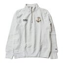 Champion 「ANCHORS AWEIGH OFFICIAL PRINT」 R/W 1/4 ZIP SWEAT ASH GREYチャンピオン Reverse Weave リバースウィーブ ジップ スウェット グレー アメリカ海軍兵学校 アンカーズ アウェイ US NAVY ミリタリー プリント USA限定