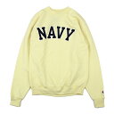 Champion 「USNA 」 ARCHED NAVY CREWNECK SWEATSHIRT BUTTER CS1220チャンピオン ネイビー アーチ クルー スエット バター US企画 海軍兵学校 USA限定 2206ss