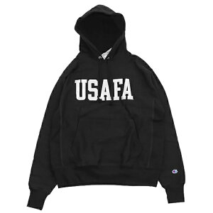 Champion 「USAFA ISSUE OFFICIAL PRINT」 R/W HOODED SWEAT CS3051 BLACK WHITEチャンピオン Reverse Weave リバースウィーブ パーカー フード スウェット ブラック グレー 空軍士官学校 US Air Force ミリタリー プリント USA限定