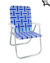 LAWN CHAIR USA BLUE AND WHITE STRIPE CLASSIC FOLDING CHAIR 「Made in U.S.A」ローン チェア ブルー ホワイト クラシック フォールディング アーム チェア 折りたたみ椅子 アメリカ製 アウトドア キャンプ