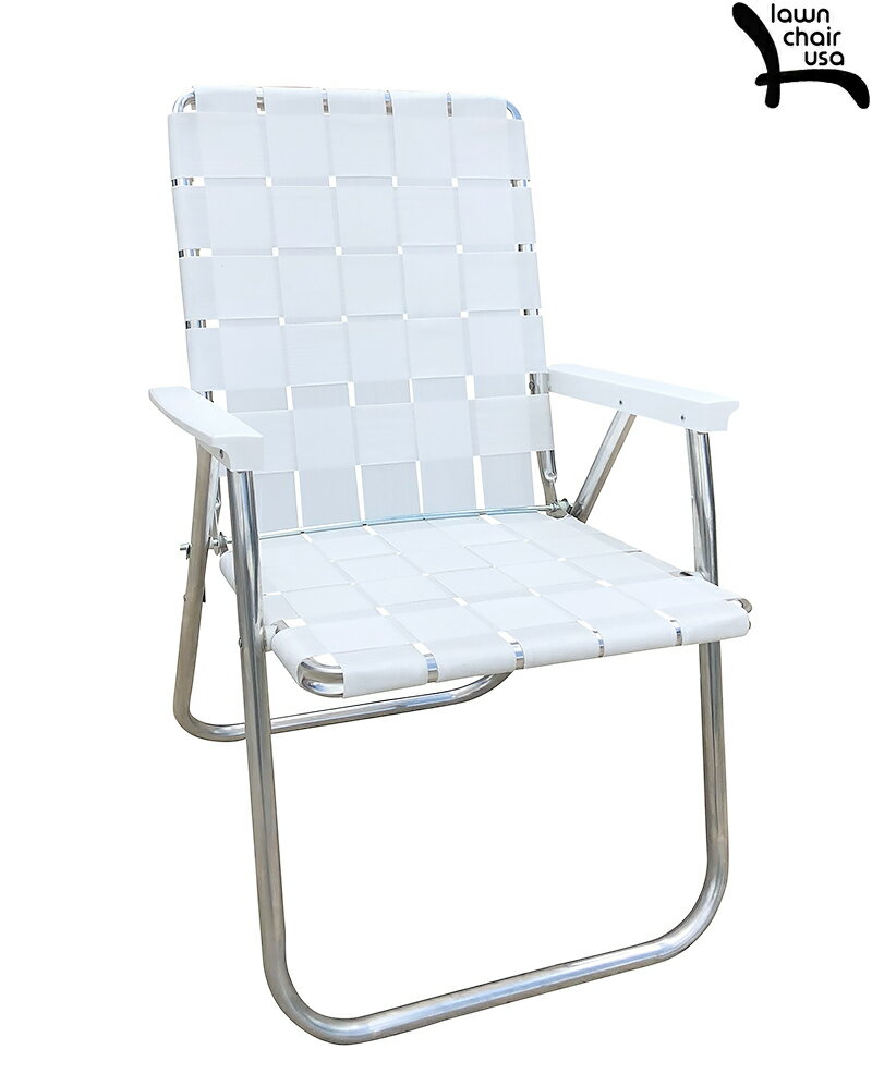 LAWN CHAIR USA BRIGHT WHITE CLASSIC WITH WHITE ARMS FOLDING CHAIR 「Made in U.S.A」 DUW2525ローン チェア ブライトホワイト クラシック フォールディング ホワイトアーム チェア 折りたたみ椅子 アメリカ製 アウトドア キャンプ