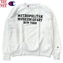 Champion REVERSE WEAVE 「THE MET OFFICIAL PRINT LOGO CREW SWEAT」 The Metropolitan Museum of Art R/W SILVER GREYチャンピオン メトロポリタン美術館 オフィシャル リバースウィーブ ロゴ クルー スウェット グレー USA限定