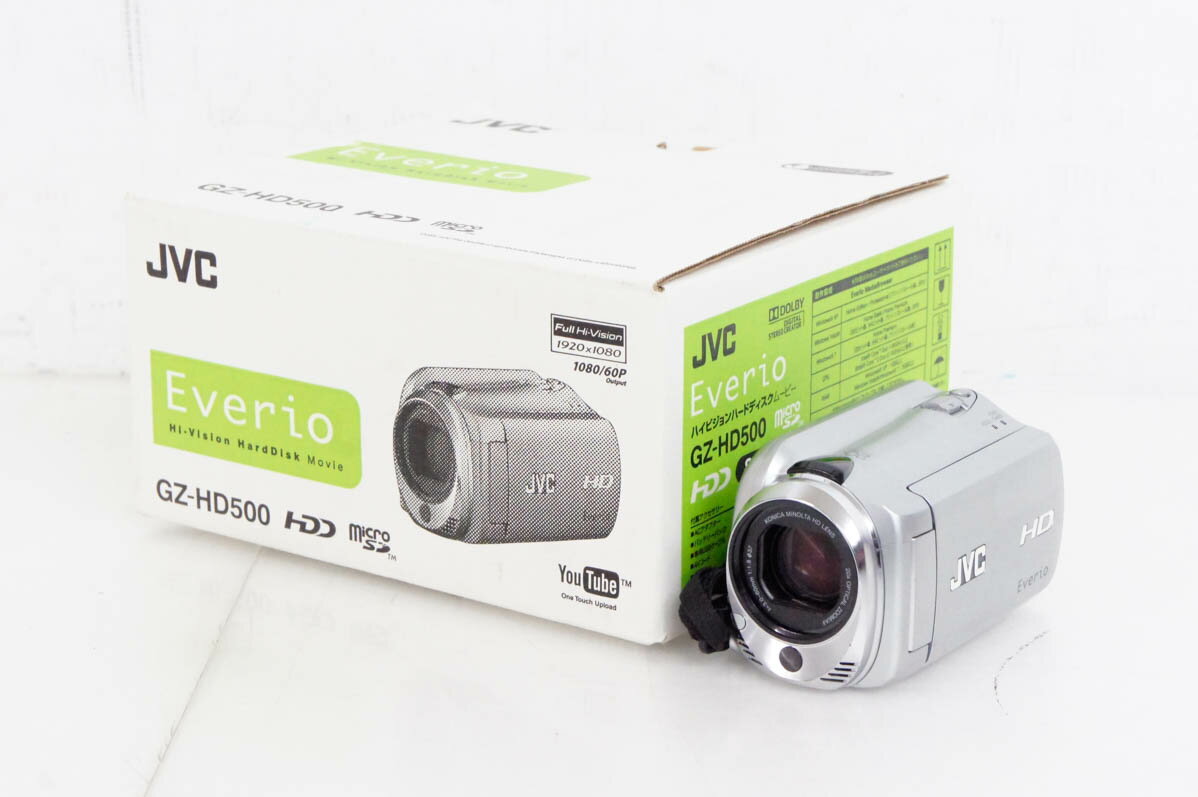 【中古】JVC Victorビクター エブリオEverio フルハイビジョンデジタルビデオカメラ HDDタイプ GZ-HD500-S 80GB