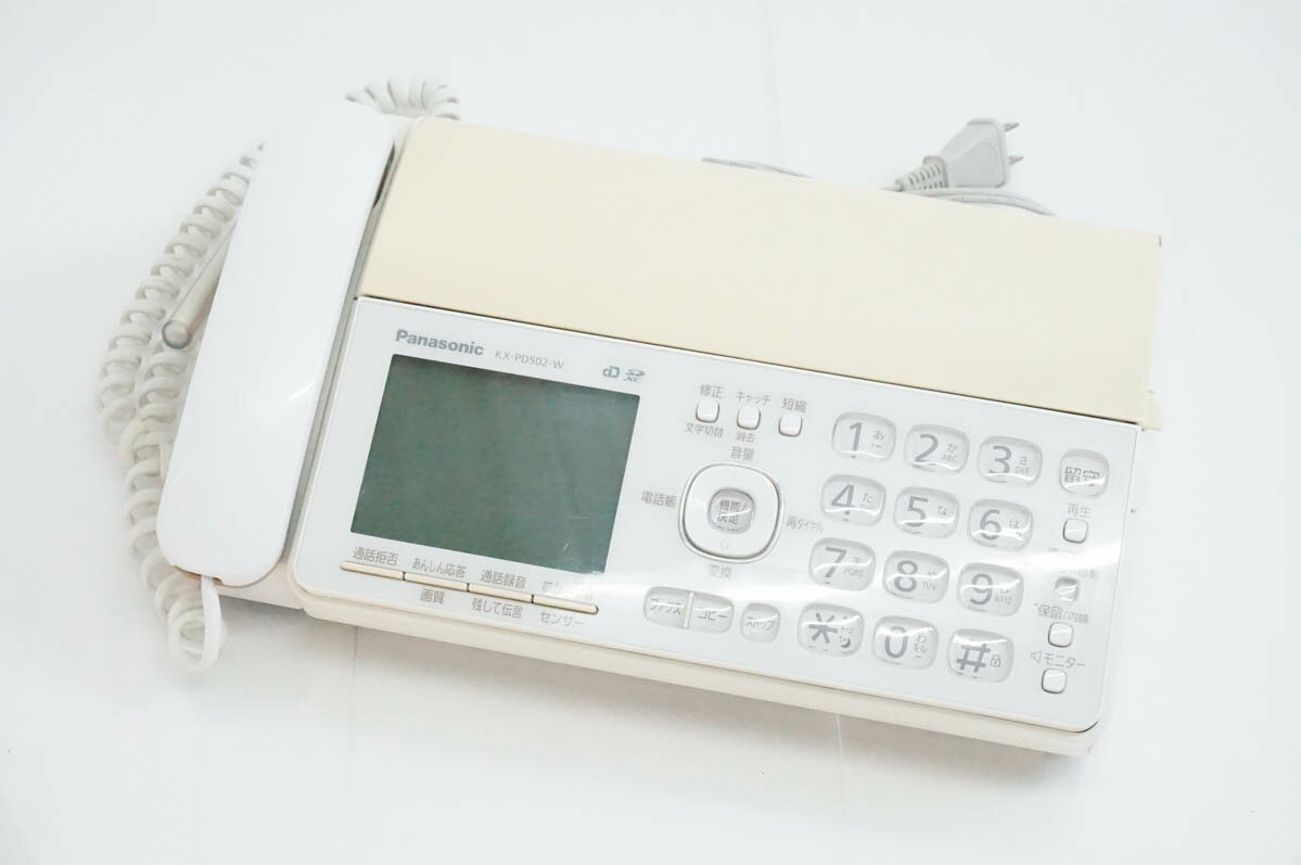 【中古】Panasonicパナソニック 普通紙ファックス おたっくす KX-PD502-W 親機のみ