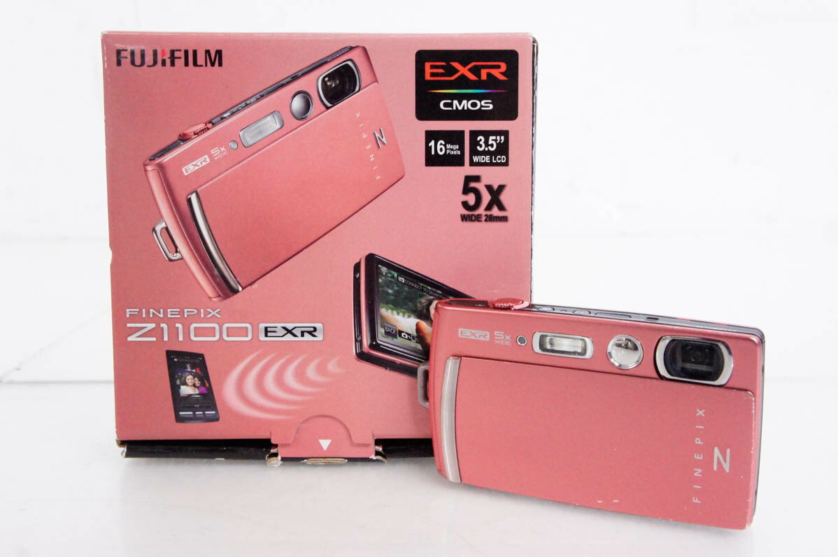 【中古】C FUJIFILM富士フィルム コンパクトデジタルカメラ FinePixファインピクス 1600万画素 Z1100EXR CP コーラルピンク