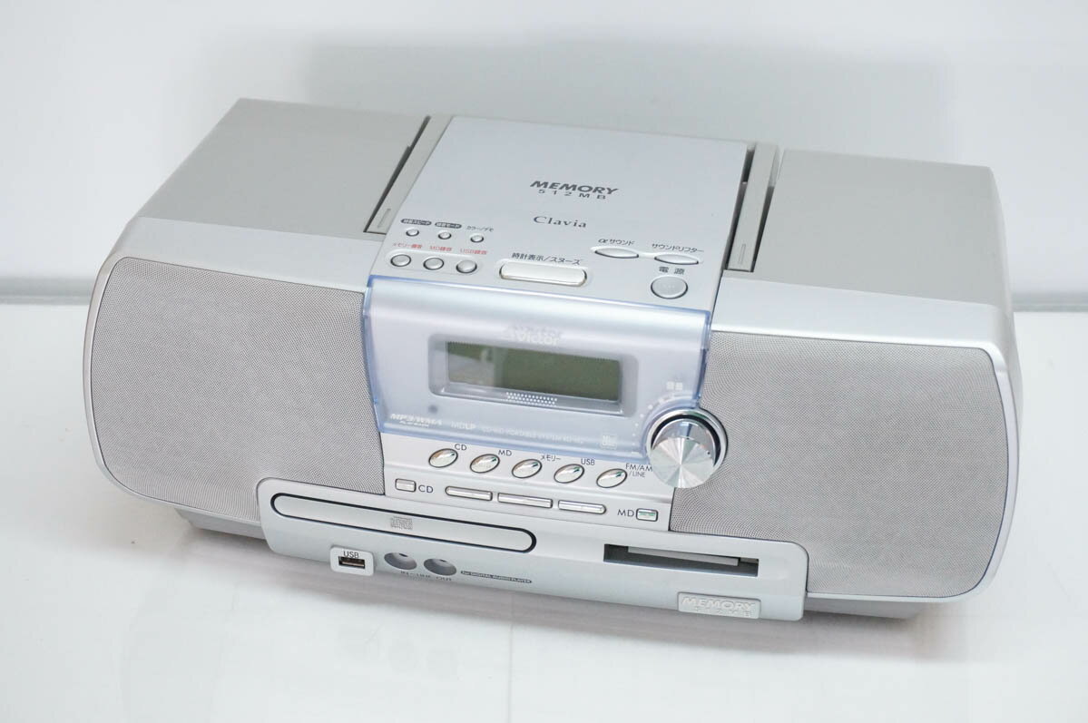 【中古】JVC Victorビクター CDMDメモリーポータブルシステム Claviaクラビア CD／MD／ラジオ MDLP対応 RD-M2