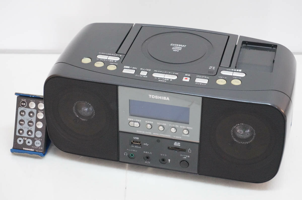 【中古】東芝TOSHIBA SD/USB/CDラジオ CUTEBEAT CD／SD／USB／ラジオ TY-SDK70-K オーディオ