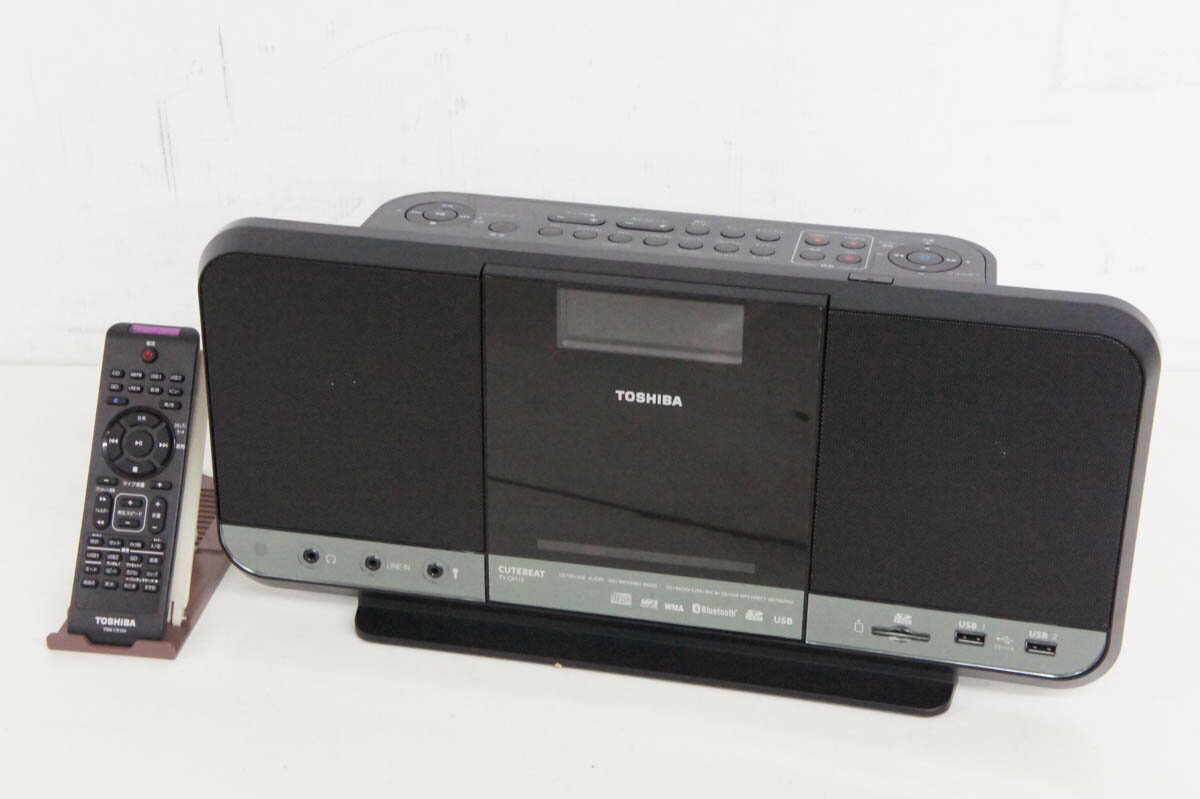 【中古】TOSHIBA東芝 Bluetooth対応 SD/USB/CDラジオ TY-CR110（K）ブラック ワイドFM対応