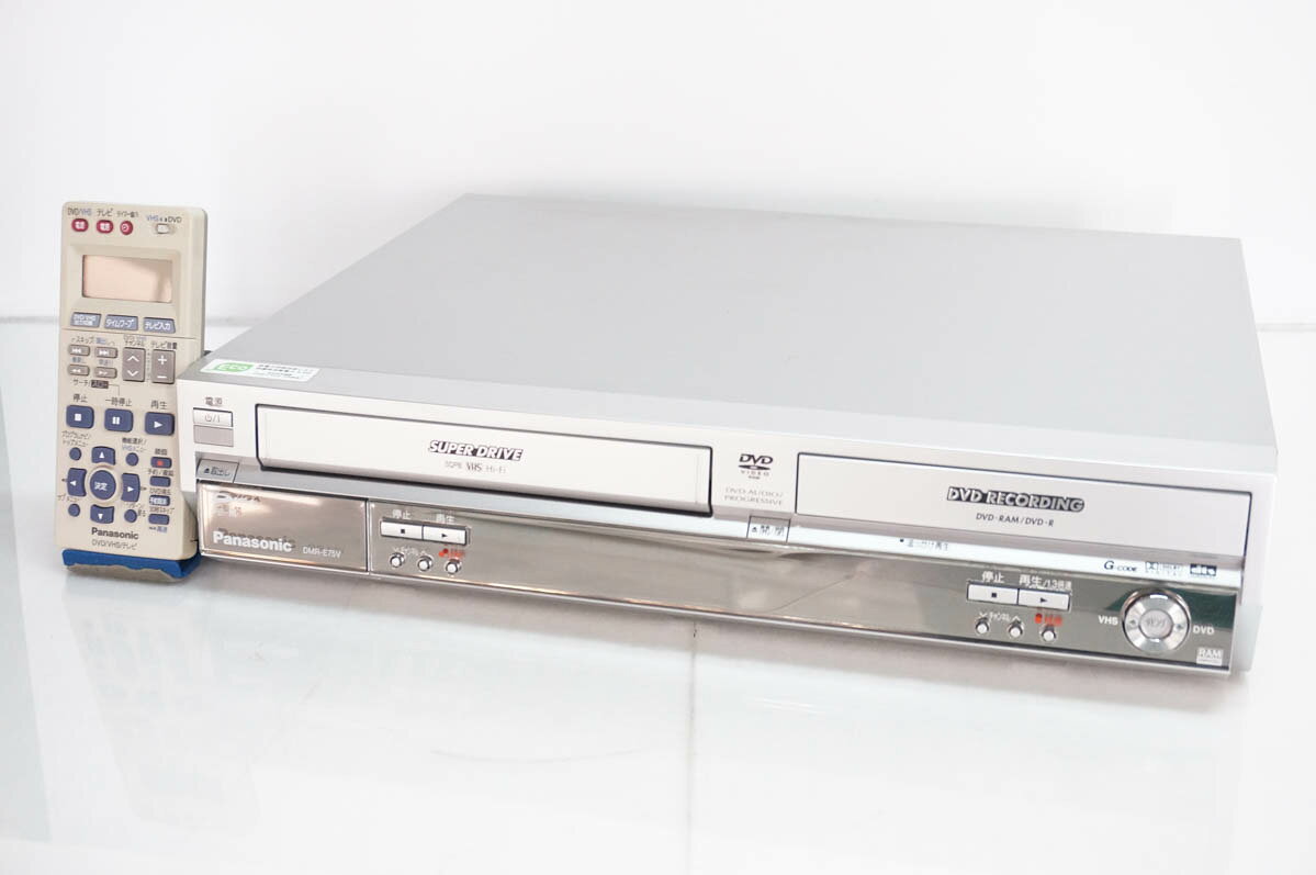 【中古】Panasonicパナソニック DIGA DMR-E75V DVDプレーヤー一体型VHSビデオデッキ ダビング機能付