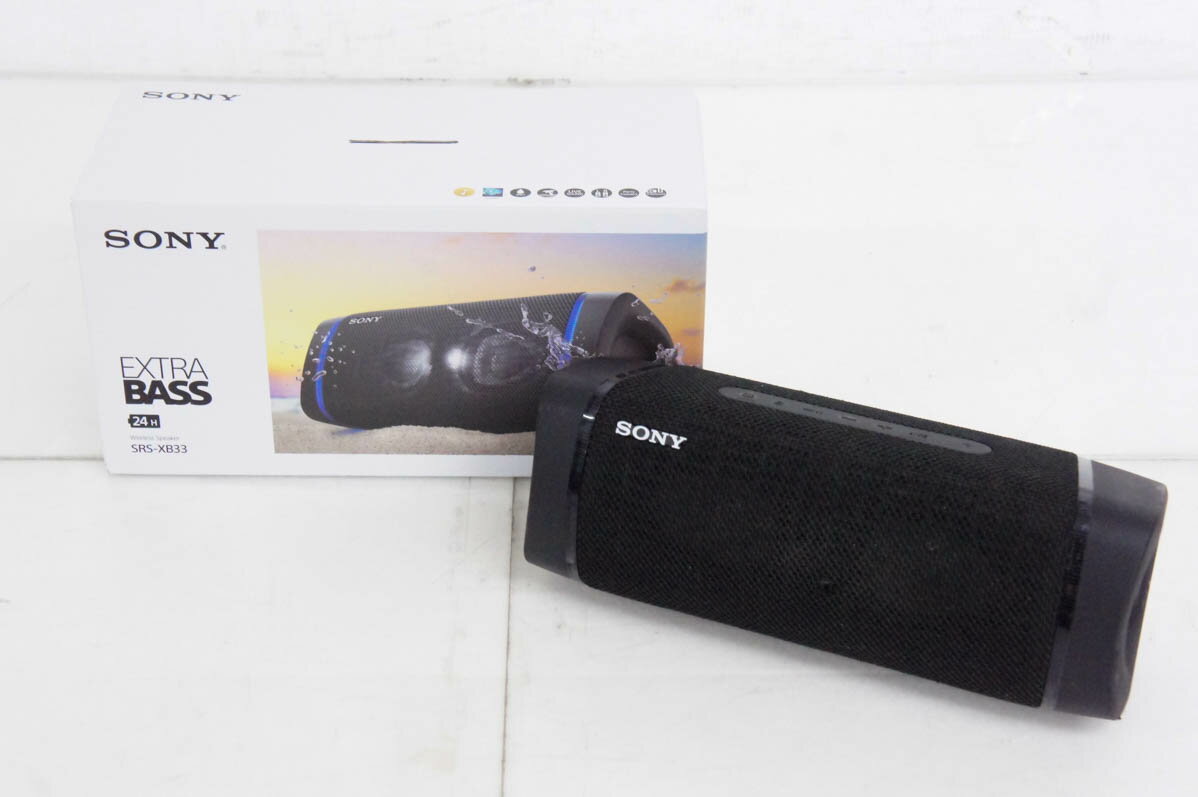 【中古】C SONYソニー Bluetooth対応 ワイヤレスポータブルスピーカー SRS-XB33 ブラック 防水 防塵 防錆