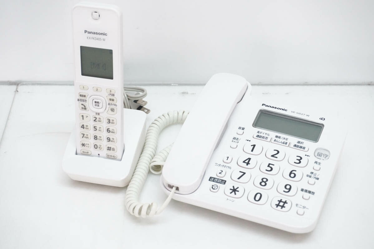 C2332　未使用　Panasonic　コードレス電話機　VE-GD27DL-W　1週間保証　送料A　札幌　プラクラ南9条店　カード決済可能 Panasonic（パナソニック） 【台数限定・訳あり】○○○【親機のみ