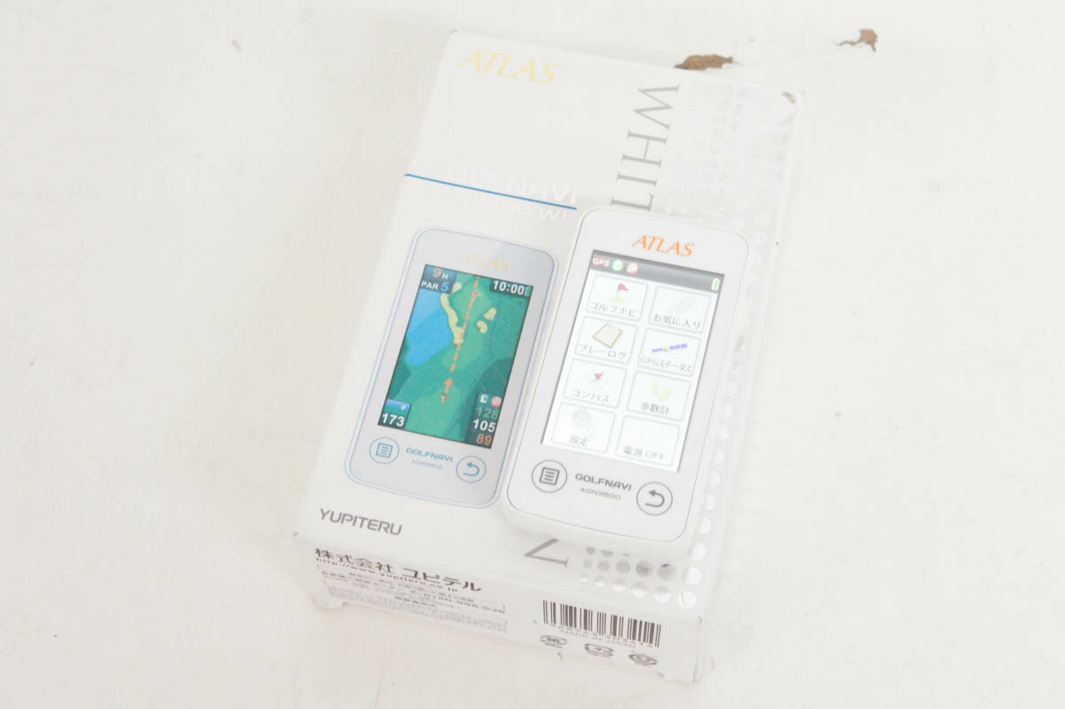 【中古】Yupiteruユピテル GOLFNAVI ゴルフナビ ATLAS AGN3500 ホワイト