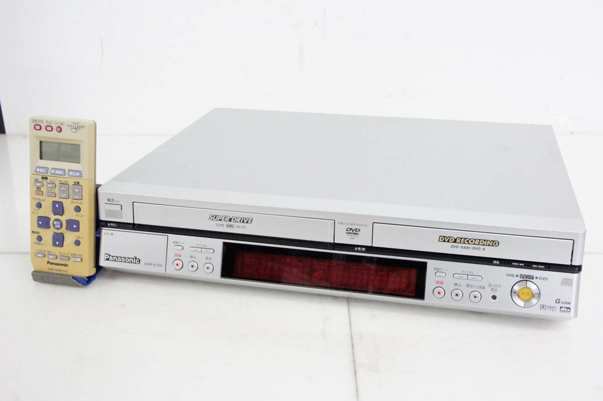 【中古】Panasonicパナソニック DIGA DMR-E70V DVDプレーヤー一体型VHSビデオデッキ ダビング機能付