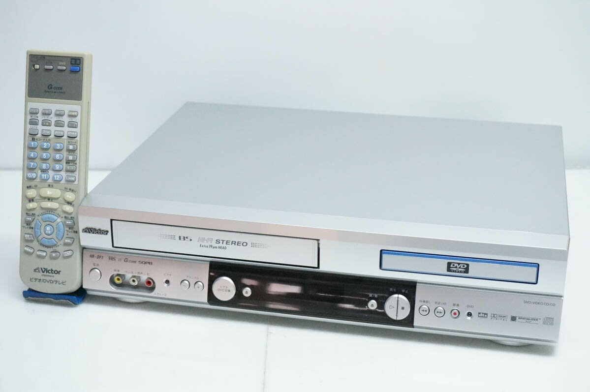 【中古】JVC Victorビクター DVDプレーヤー一体型VHSビデオ HR-DF1 ビデオデッキ