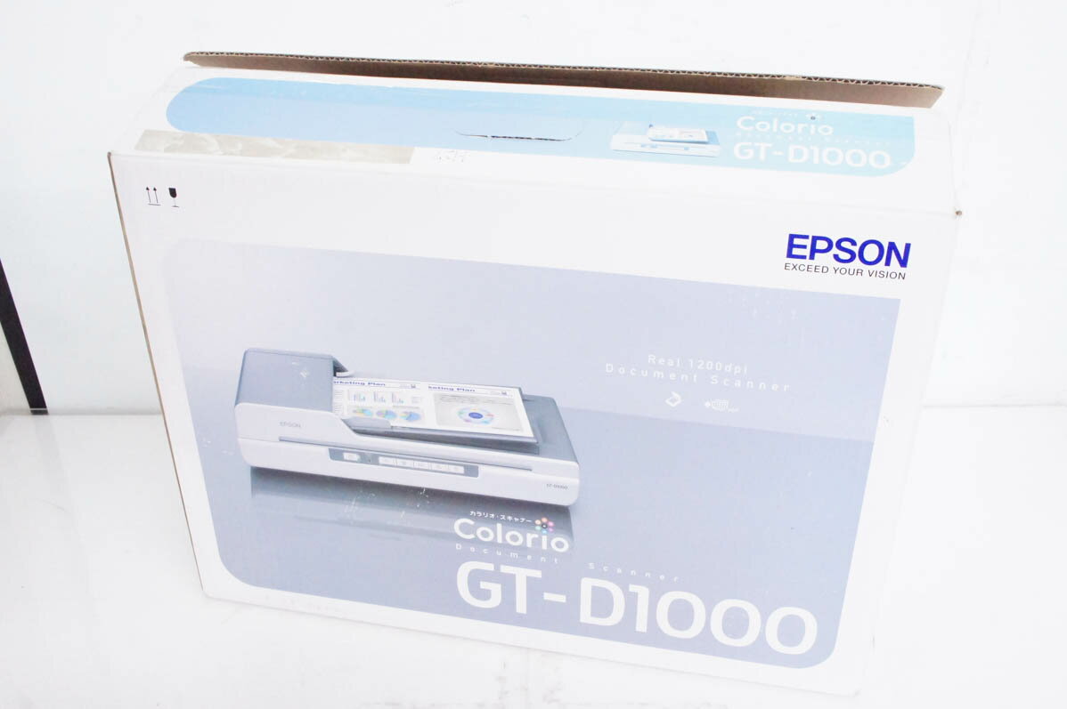 ●商品情報 ・ADFを標準搭載 ・文字くっきり機能搭載 ・メーカー／EPSONエプソン ・型番／GT-D1000 ・形式／卓上型カラーイメージスキャナ ・走査方式／読み取りヘッド移動原稿固定読み取り ・最大原稿サイズ／ 　原稿台：A4、USレターサイズ 　ADF：A4、USレターサイズ、リーガル ・最大有効領域／ 　原稿台：216×297mm(8.5×11.7インチ) 　ADF：216×356mm(8.5×14インチ) ・外形寸法(W×D×H)／470×318×121mm ・質量／約3.9kg ※詳細はメーカーHP等をご確認ください。 ●状態／【未使用】 ・開封確認のみ行った未使用品です。 ・内袋にビニールにヤブレ、箱にイタミがございます。 ●付属品／完備 ●保証／一週間の初期動作保証 ●送料無料　※沖縄県のみ500円かかります。 ※随時更新してはおりますが、他サイトにて同時販売中のため購入のタイミングによっては売り切れの場合がございます。売切れの際はご連絡いたします。