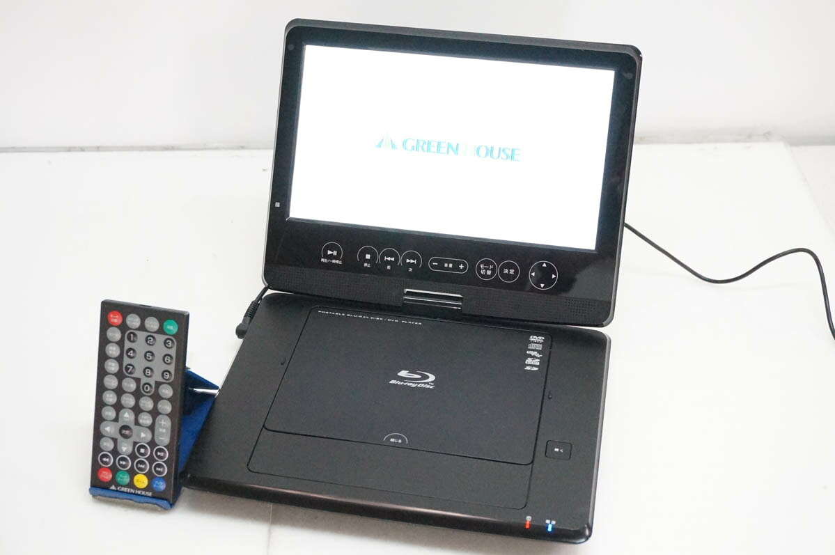 【中古】GREENHOUSE 10型フルセグTV内蔵ポータブル BDプレーヤー GH-PBD10BT