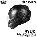 OGK KABUTO RYUKI(リュウキ) IRカットシールド採用システムヘルメット ブラックメタリック M(57-58cm)(2)