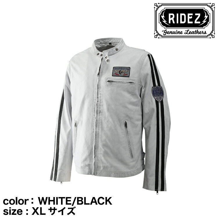 RIDEZ COMP JACKET WHITE/BLACK (RLJ1101) XLサイズ/ライダースジャケット