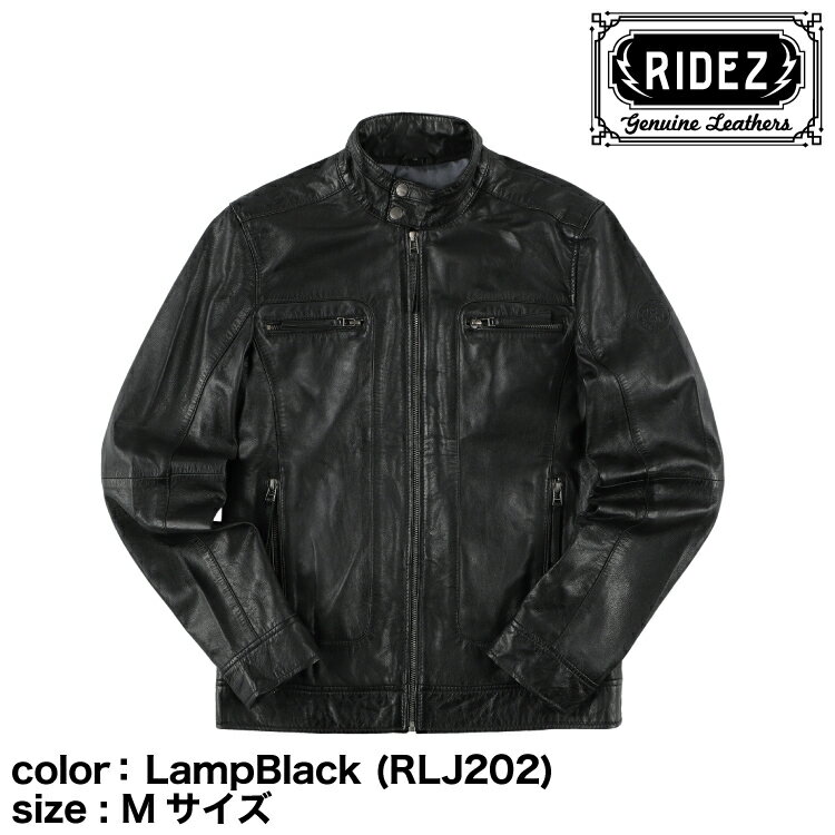 RIDEZ CLUBS JACKET LampBlack (RLJ202-M) Mサイズ/レザージャケット(2)