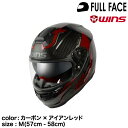 wins ウインズ フルフェイスヘルメット A-FORCE RS FLASH type C カーボン×アイアンレッド M(57cm - 58cm)(2)