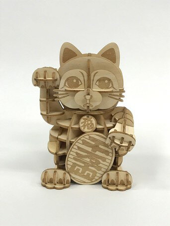 【クーポンあり】エーゾーン ki-gu-mi 木製パズル 招き猫 立体パズル 木製 ホビー 木のおもちゃ パズル 知育 Kigumi