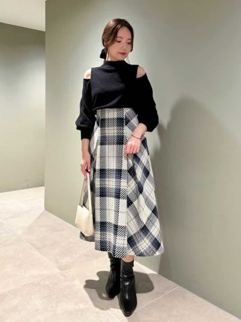 【WEB限定カラーあり】ロービングチェックミディスカート SNIDEL スナイデル スカート ミディアムスカート ホワイト グレー ネイビー【送料無料】[Rakuten Fashion]のサムネイル