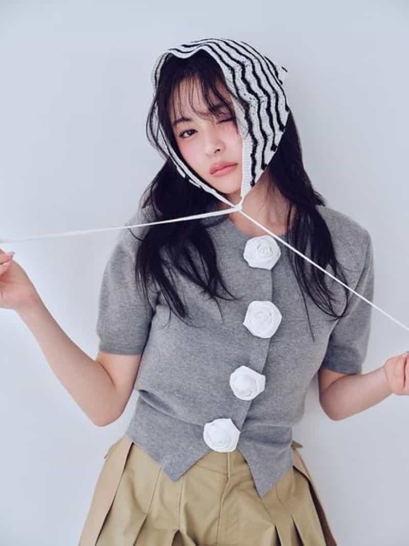 【WEB限定/ROSE Collection】モチーフボタンニットカーディガン SNIDEL スナイデル...