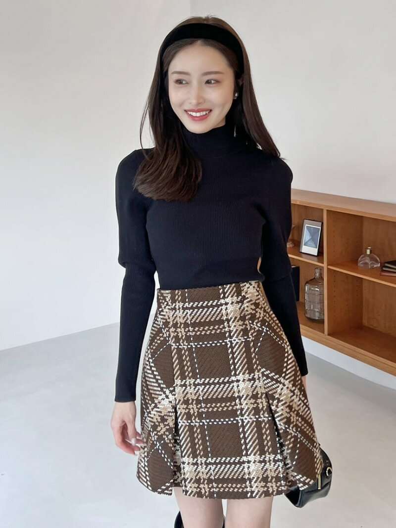 【SALE／40%OFF】Sustainableロービングチェックミニスカート SNIDEL スナイデル スカート ミニスカート レッド ピンク【RBA_E】【送料無料】[Rakuten Fashion]