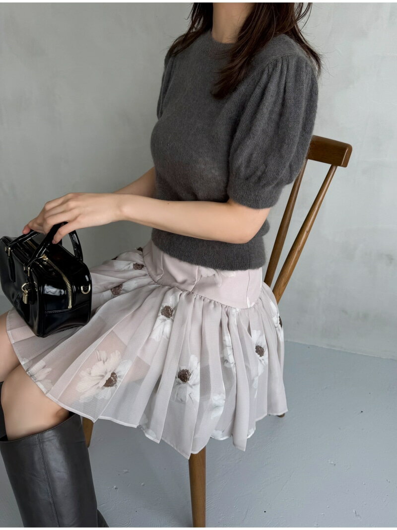 【SALE／50%OFF】【FLOWER COLLECTION】プリントミニスカート SNIDEL スナイデル スカート ミニスカート イエロー ネイビー【RBA_E】【送料無料】[Rakuten Fashion]