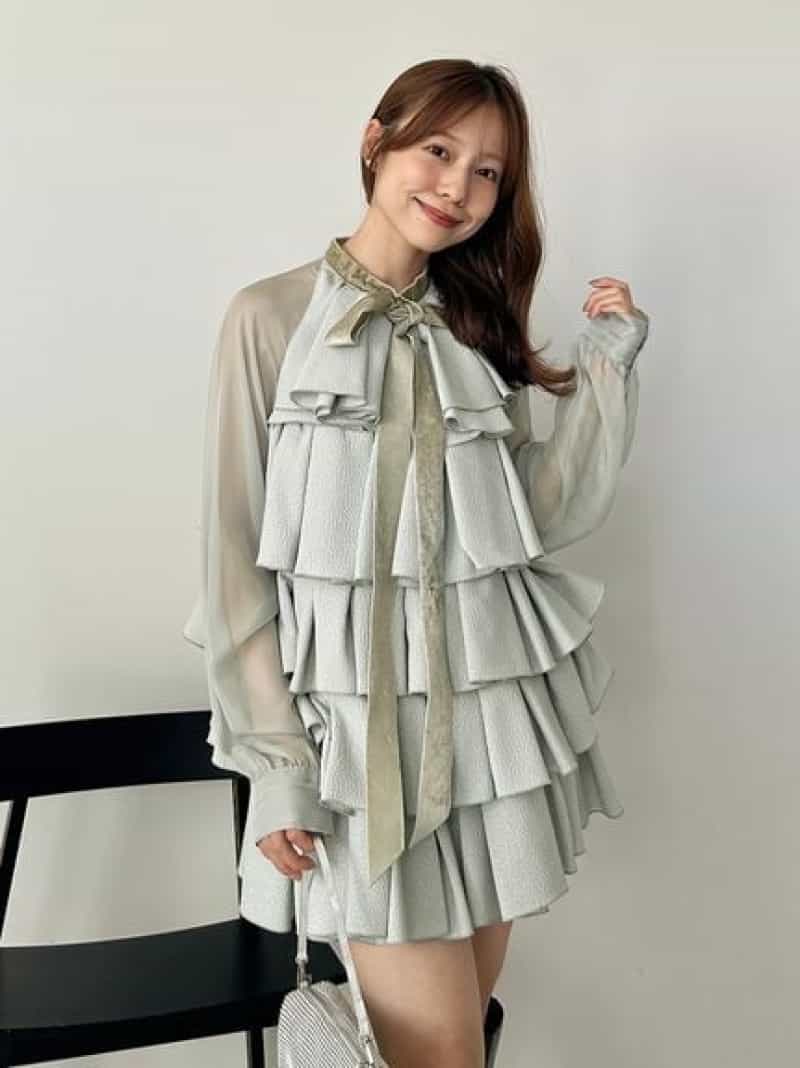 【SALE／30%OFF】ティアードラッフルミニドレス SNIDEL スナイデル ワンピース・ドレス ワンピース ブラック ホワイト【RBA_E】【送料無料】[Rakuten Fashion]