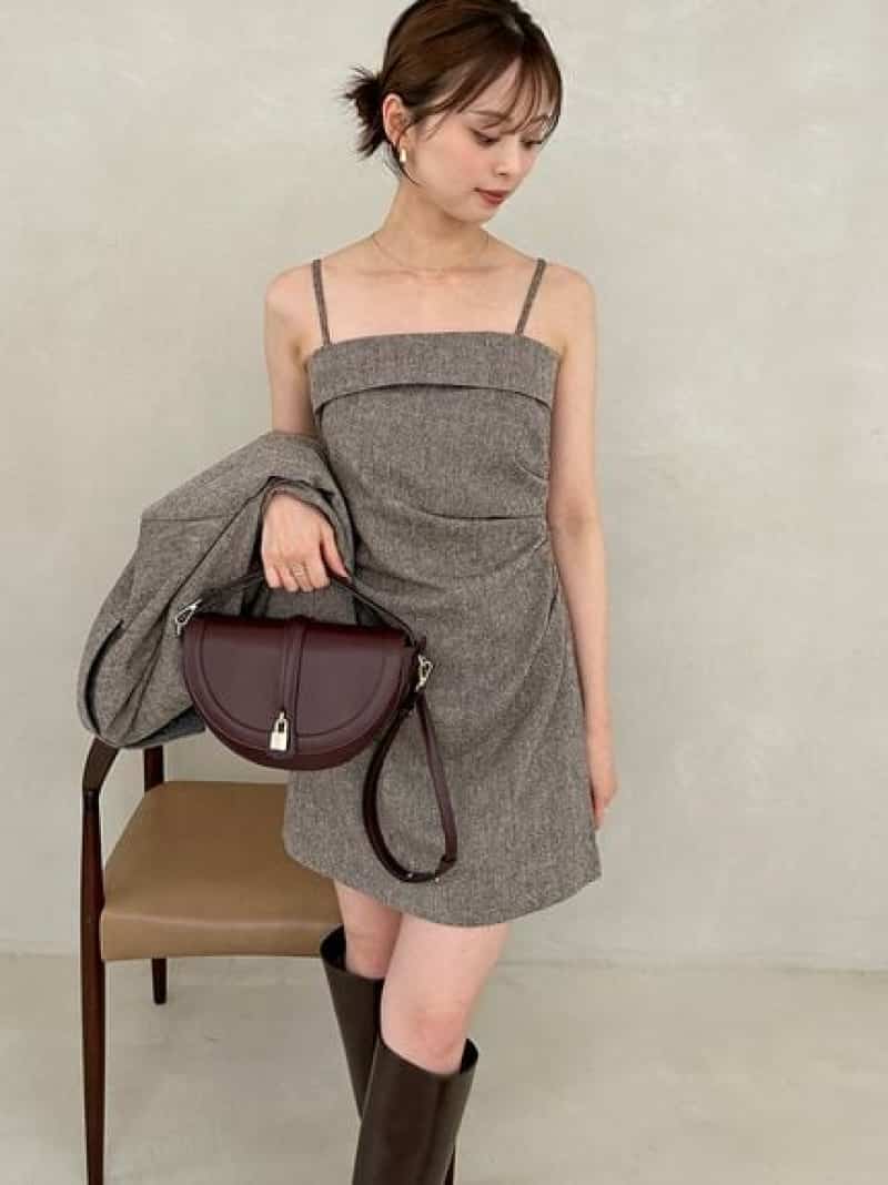 【SALE／50%OFF】ウールベアミニワンピース SNIDEL スナイデル ワンピース・ドレス ワンピース グレー【RBA_E】【送料無料】[Rakuten Fashion]