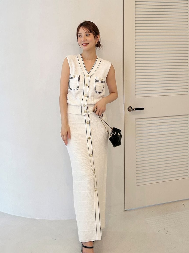 【SALE／50%OFF】Sustainableストラクチャーニットスカート SNIDEL スナイデル ス...