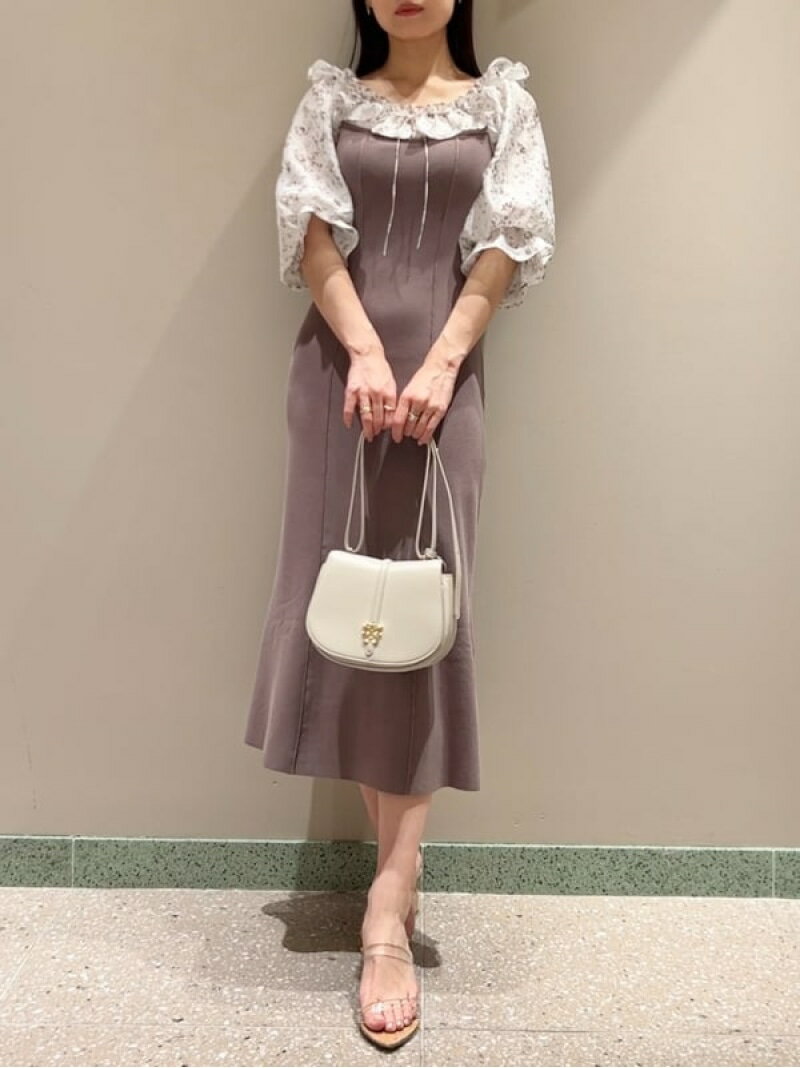 【SALE／50%OFF】シアードッキングニットワンピース SNIDEL スナイデル ワンピース・ドレス ワンピース ブラウン ブルー【RBA_E】【送料無料】[Rakuten Fashion]のサムネイル